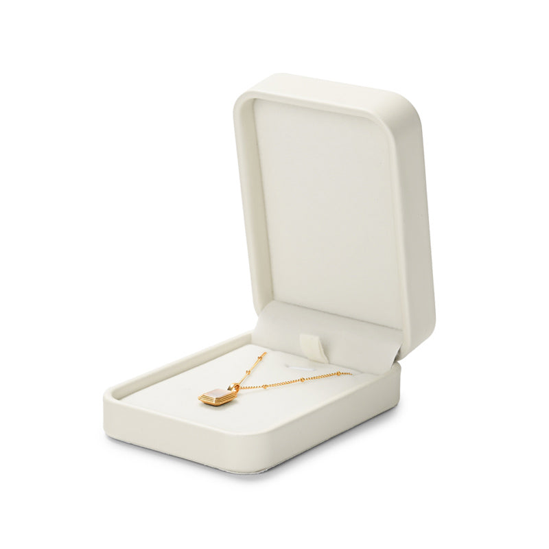 Beige PU Leather Microfiber Jewelry Box