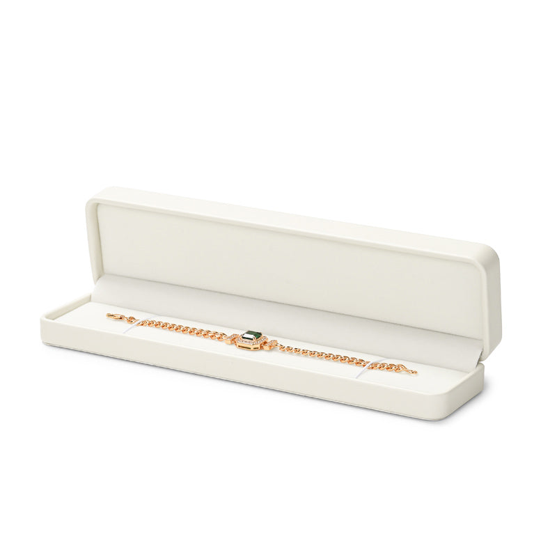 Beige PU Leather Microfiber Jewelry Box