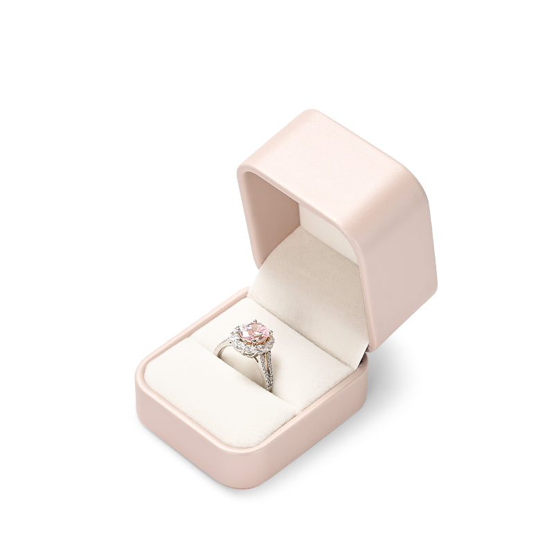Pink PU Leather Microfiber Jewelry Box