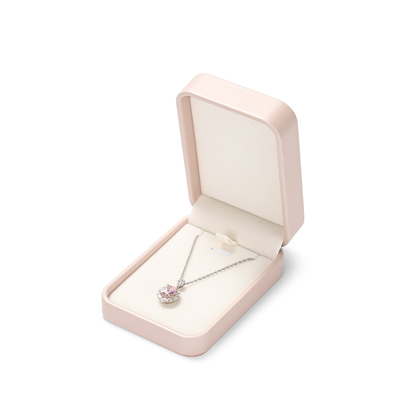 Pink PU Leather Microfiber Jewelry Box