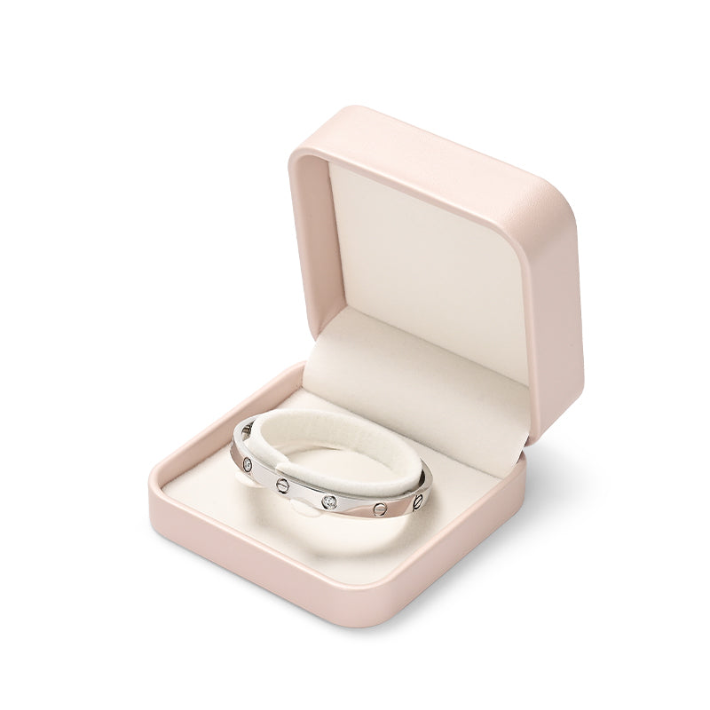 Pink PU Leather Microfiber Jewelry Box