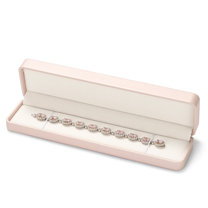 Pink PU Leather Microfiber Jewelry Box