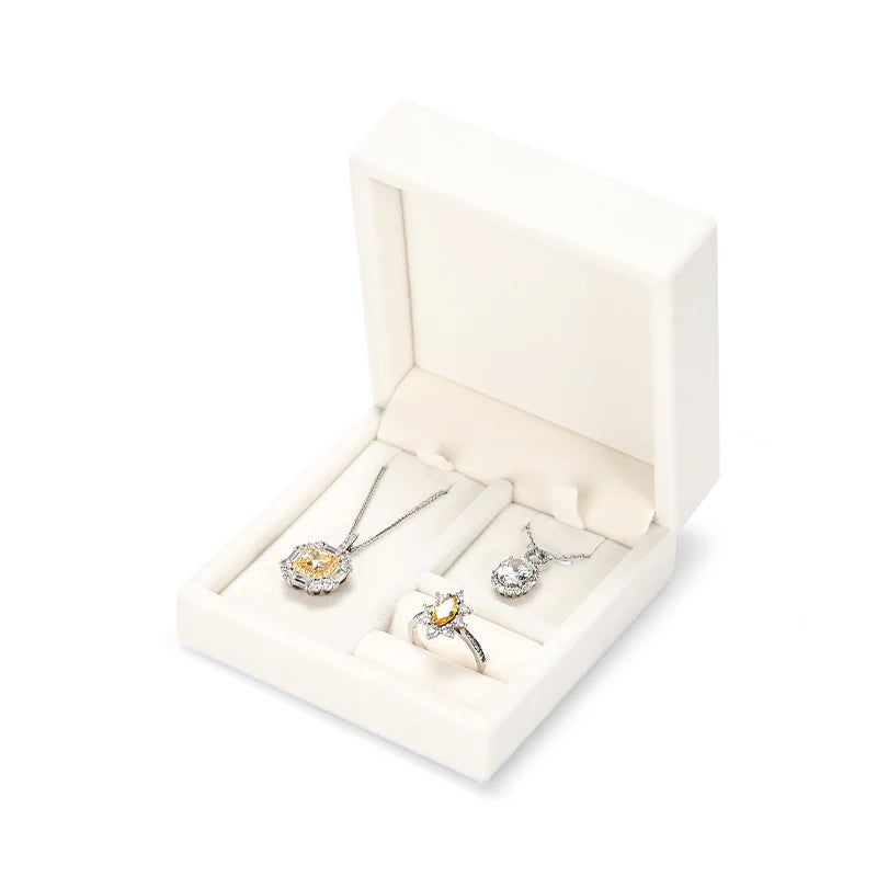 Black & Beige Velvet Jewelry Box