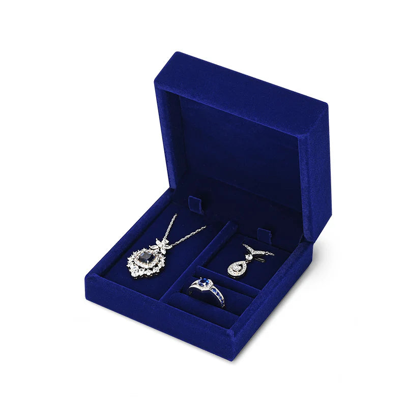 Black & Beige Velvet Jewelry Box