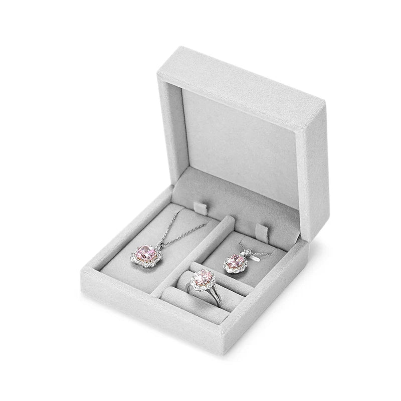 Black & Beige Velvet Jewelry Box