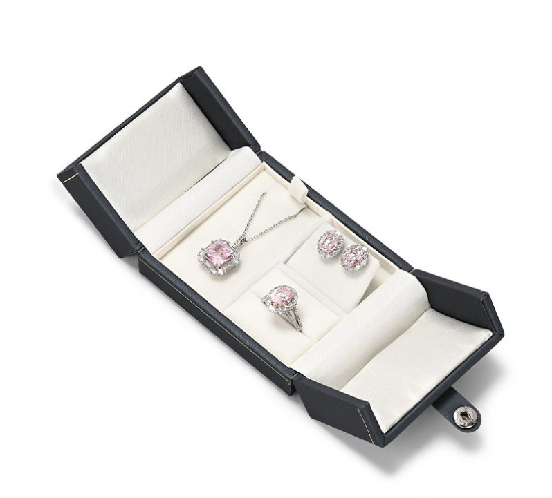 Blue PU Leather Jewelry Box