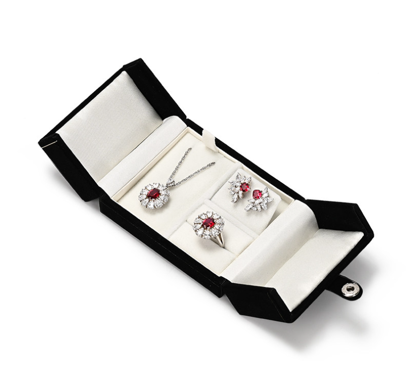 Blue PU Leather Jewelry Box