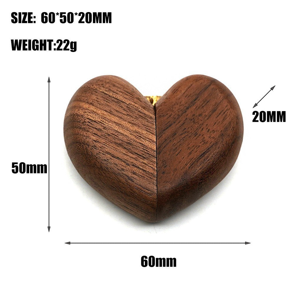 Heart-shaped wooden ring box — view 2