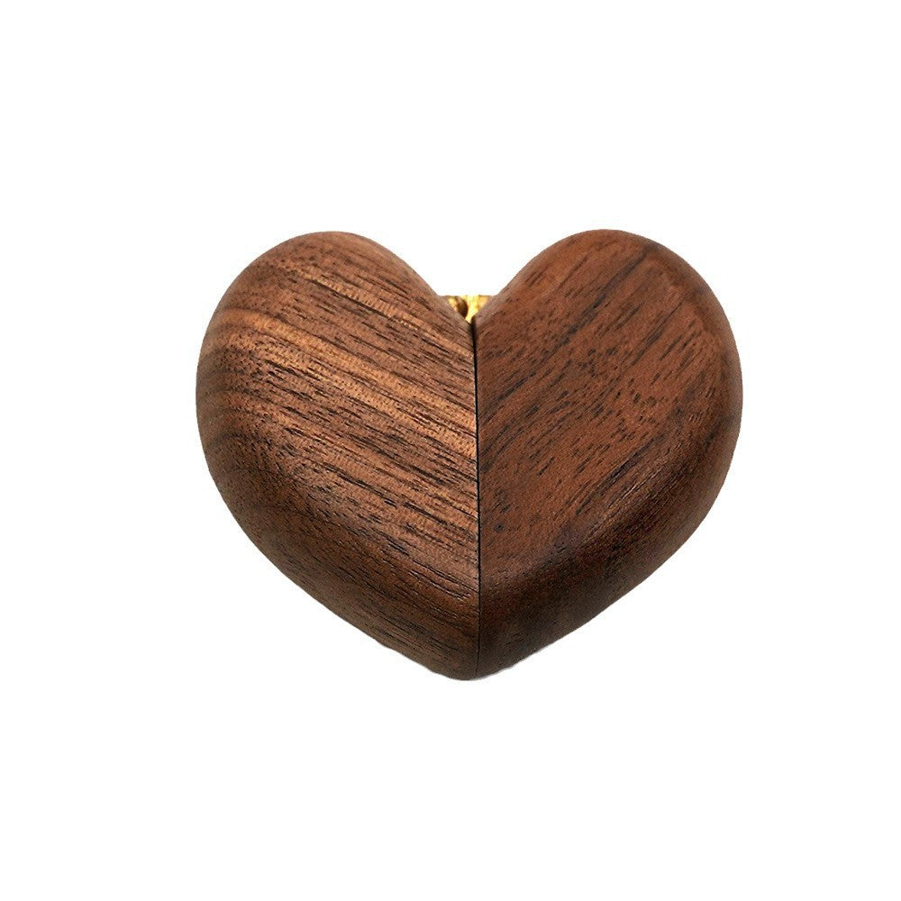Heart-shaped wooden ring box — view 3