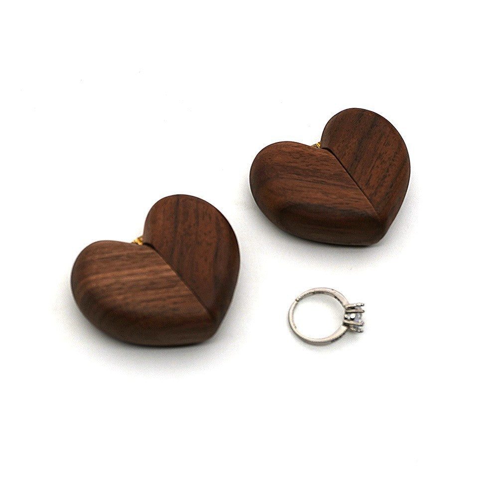 Heart-shaped wooden ring box — view 5