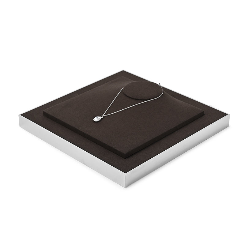 Brown Microfiber Metal Jewelry Display Stand