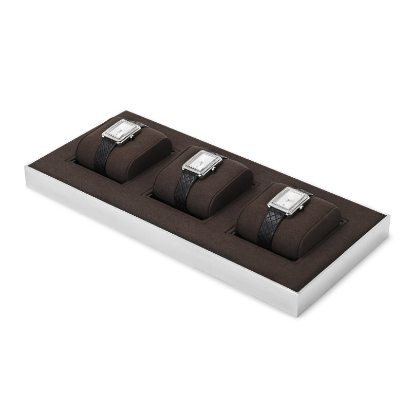 Brown Microfiber Metal Jewelry Display Stand