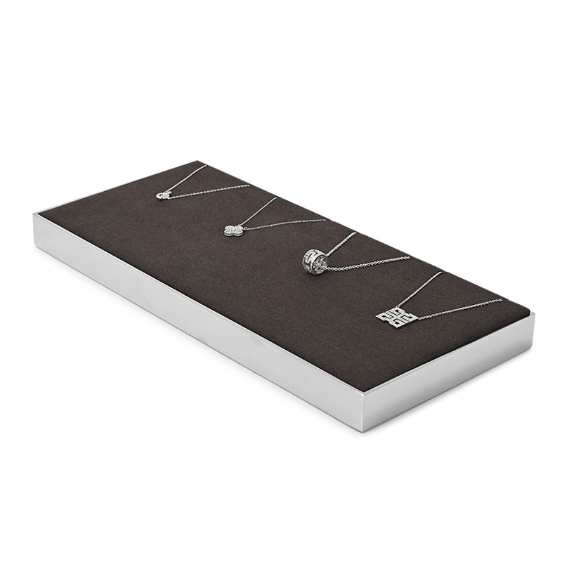 Brown Microfiber Metal Jewelry Display Stand