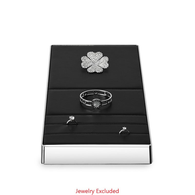 Black Leather Metal Jewelry Display Stand