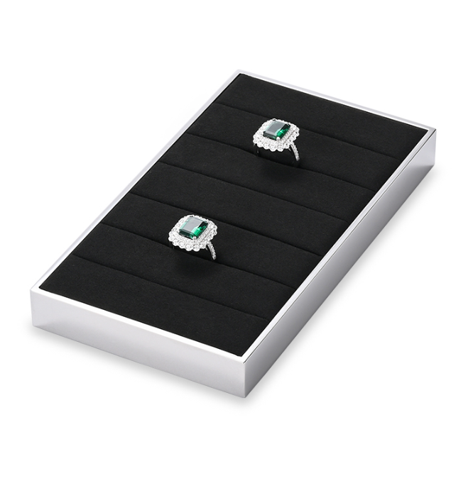 Black Microfiber Metal Jewelry Display Stand