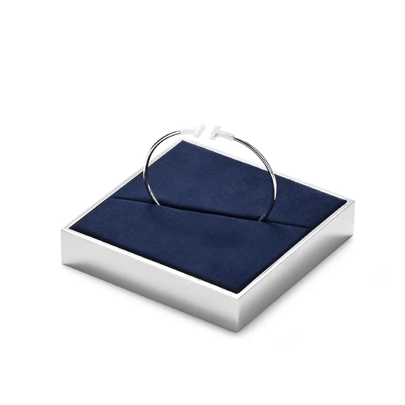 Blue Microfiber Jewelry Display Stand