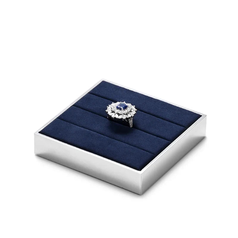 Blue Microfiber Jewelry Display Stand