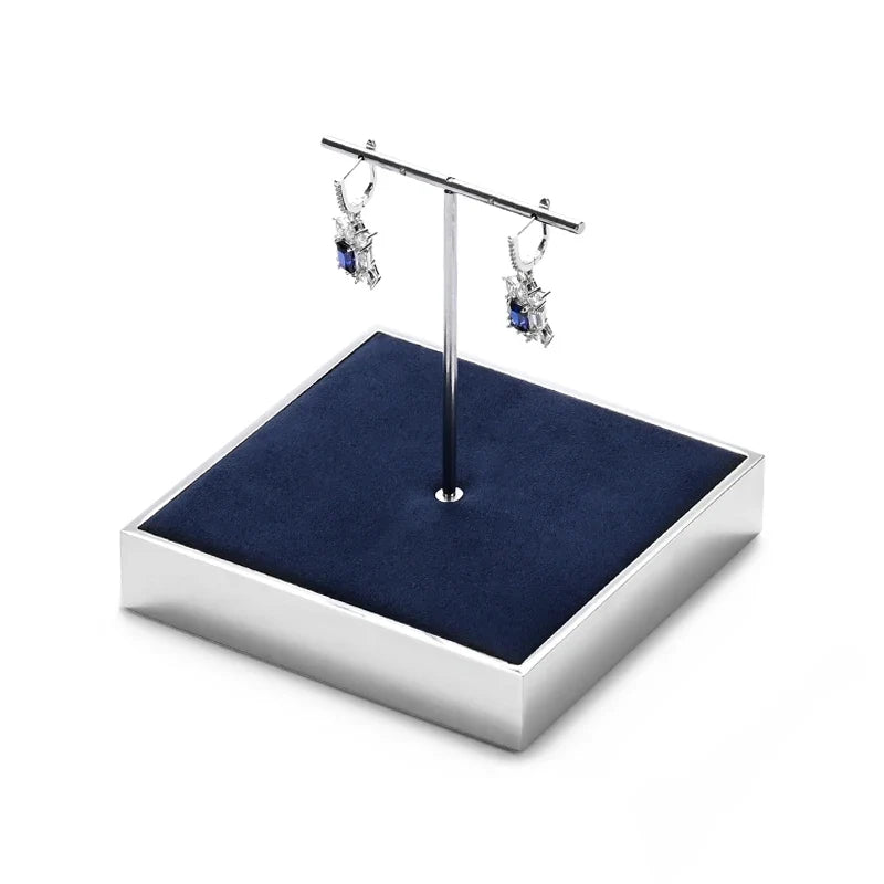 Blue Microfiber Jewelry Display Stand