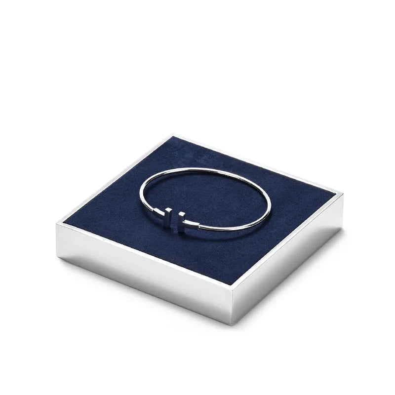 Blue Microfiber Jewelry Display Stand