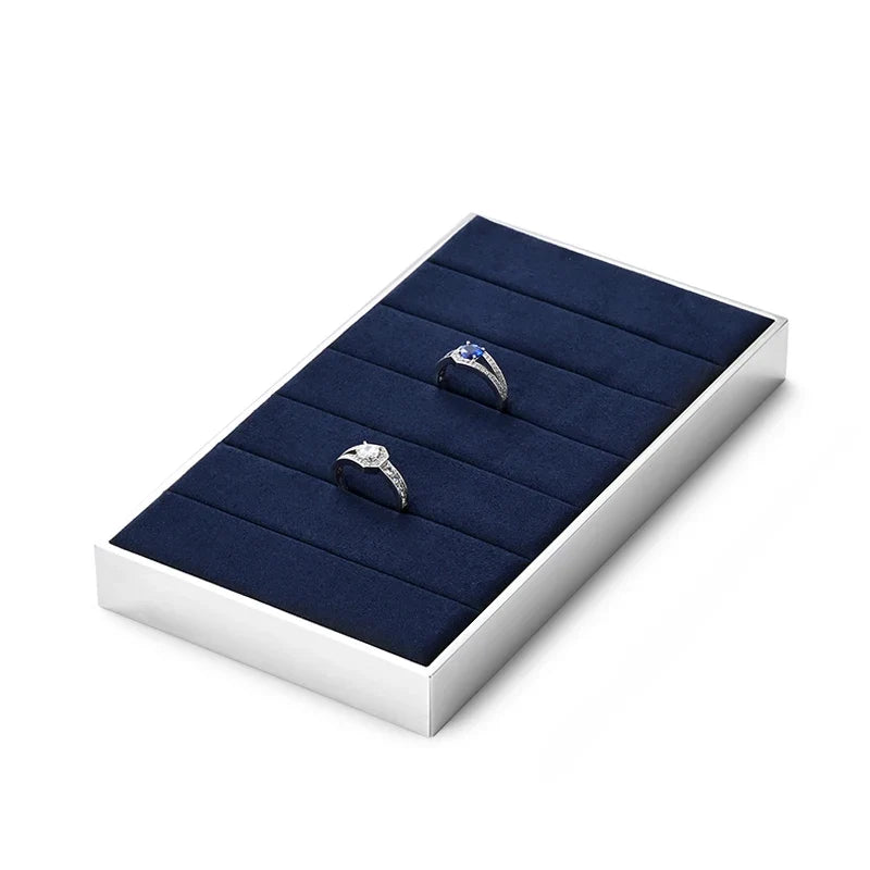 Blue Microfiber Jewelry Display Stand