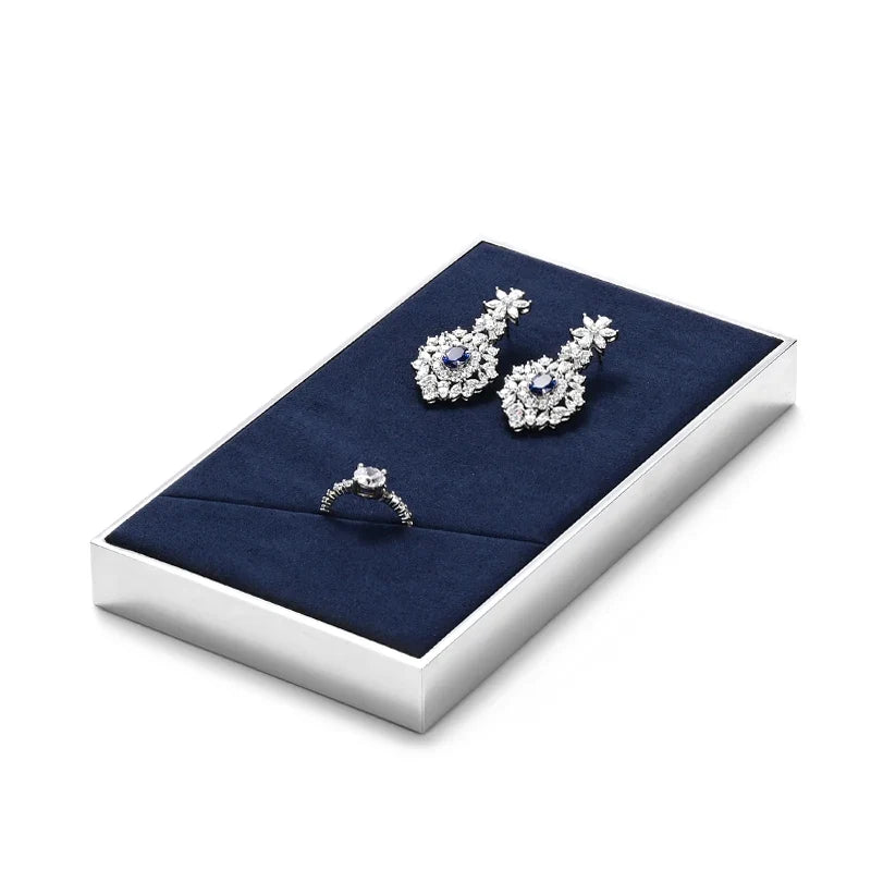 Blue Microfiber Jewelry Display Stand