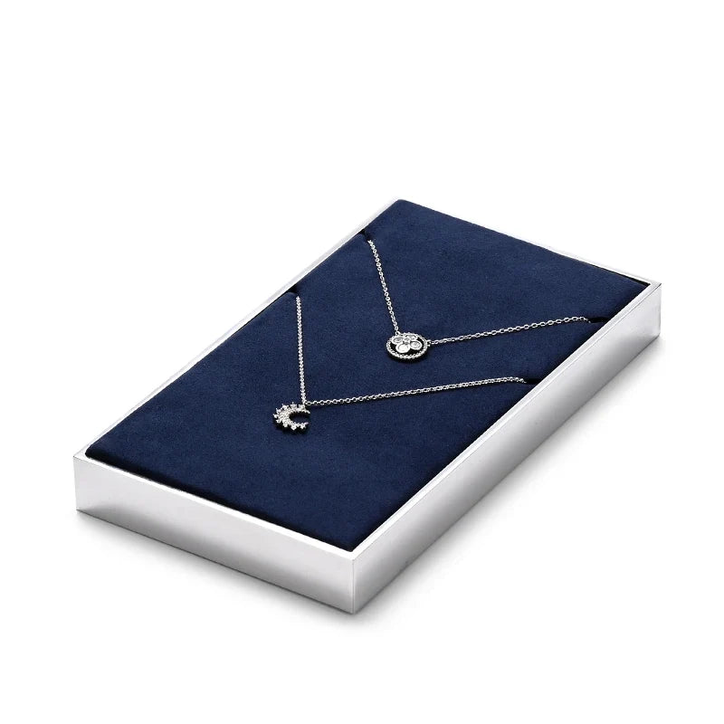 Blue Microfiber Jewelry Display Stand