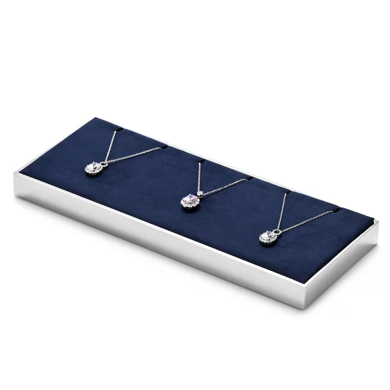 Blue Microfiber Jewelry Display Stand