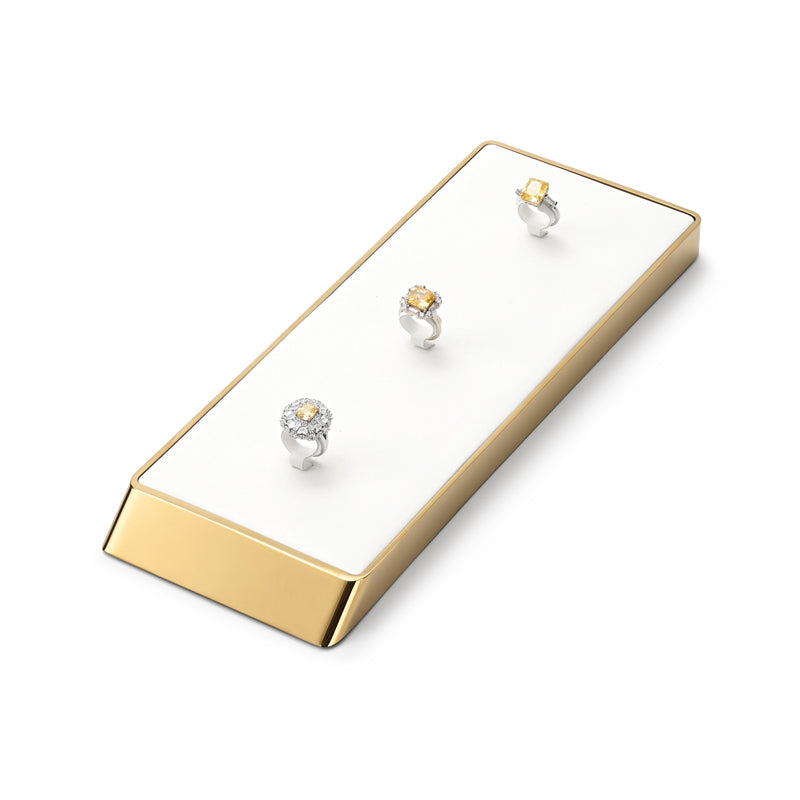 White PU Leather Metal Jewelry Display Stand