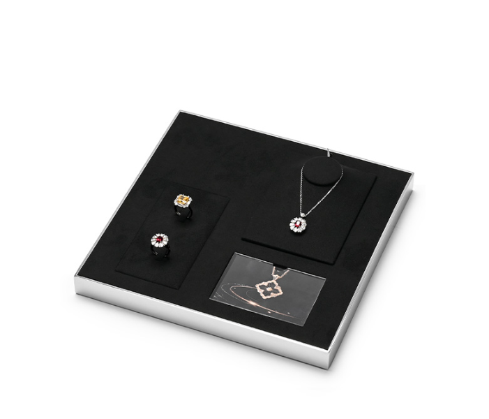 Black Microfiber Jewelry Display Stand