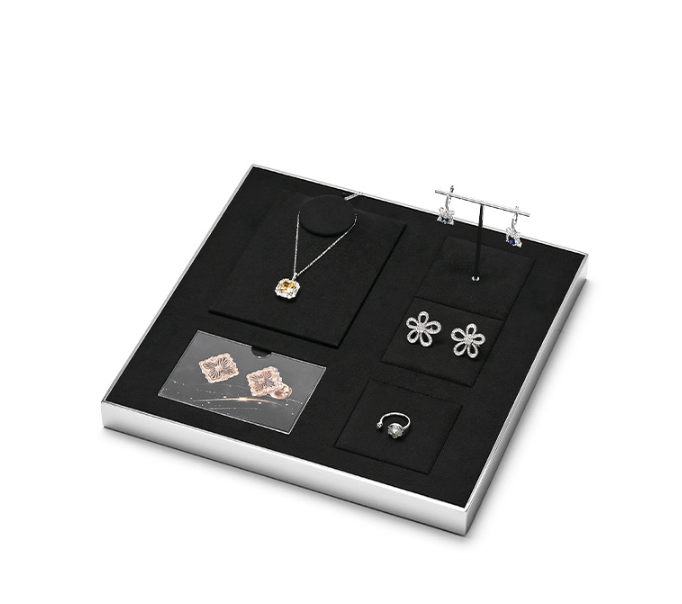 Black Microfiber Jewelry Display Stand