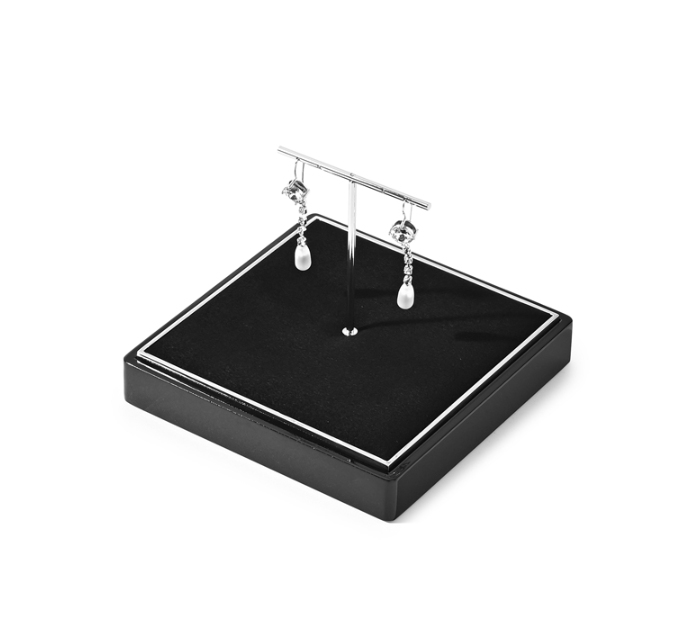 Black Microfiber Metal Jewelry Display Stand