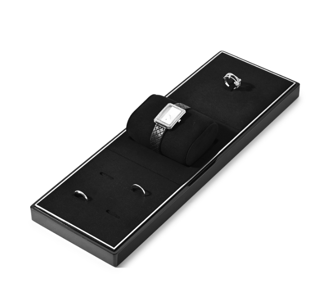 Black Microfiber Metal Jewelry Display Stand