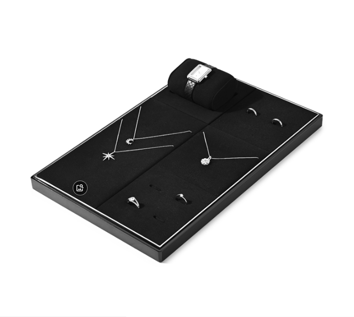 Black Microfiber Metal Jewelry Display Stand