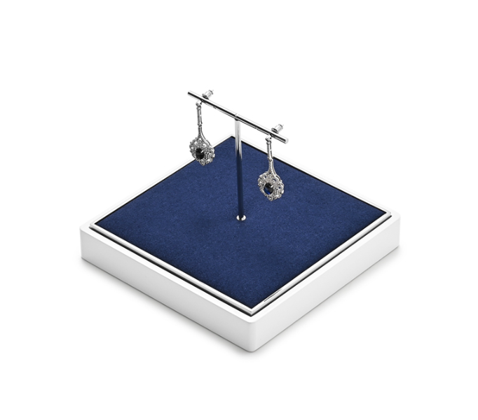 Blue Microfiber Jewelry Display Stand
