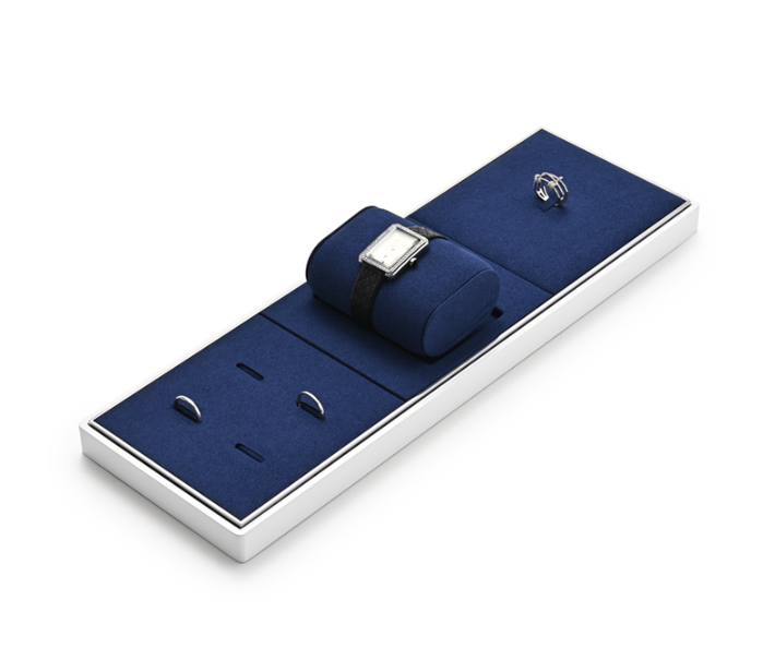 Blue Microfiber Jewelry Display Stand