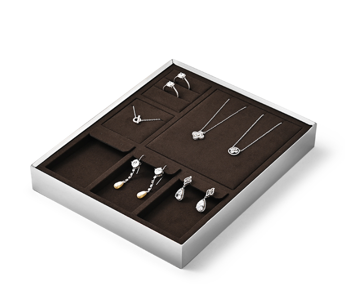 Brown Metal Jewelry Display Tray