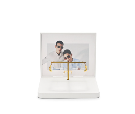 White Leather Metal Jewelry Display Stand