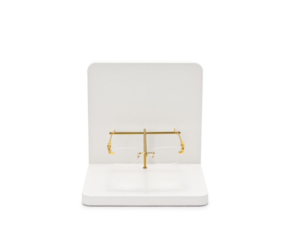 White Leather Metal Jewelry Display Stand