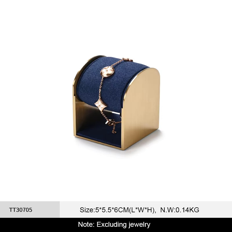 Blue Microfiber Jewelry Display Stand