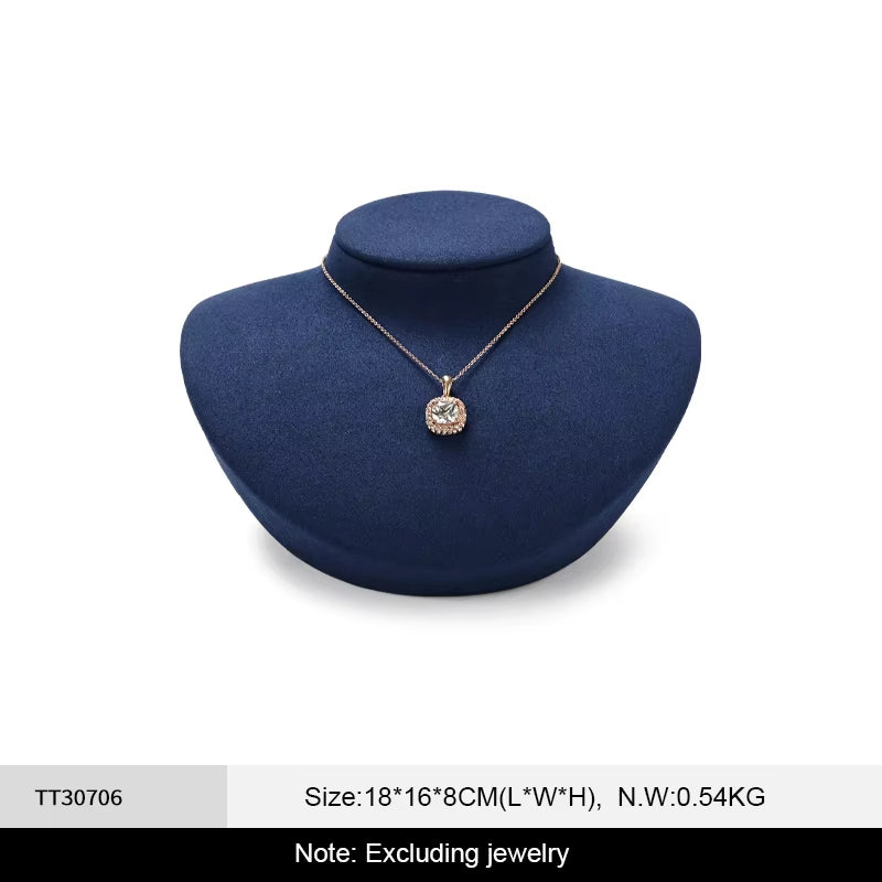 Blue Microfiber Jewelry Display Stand