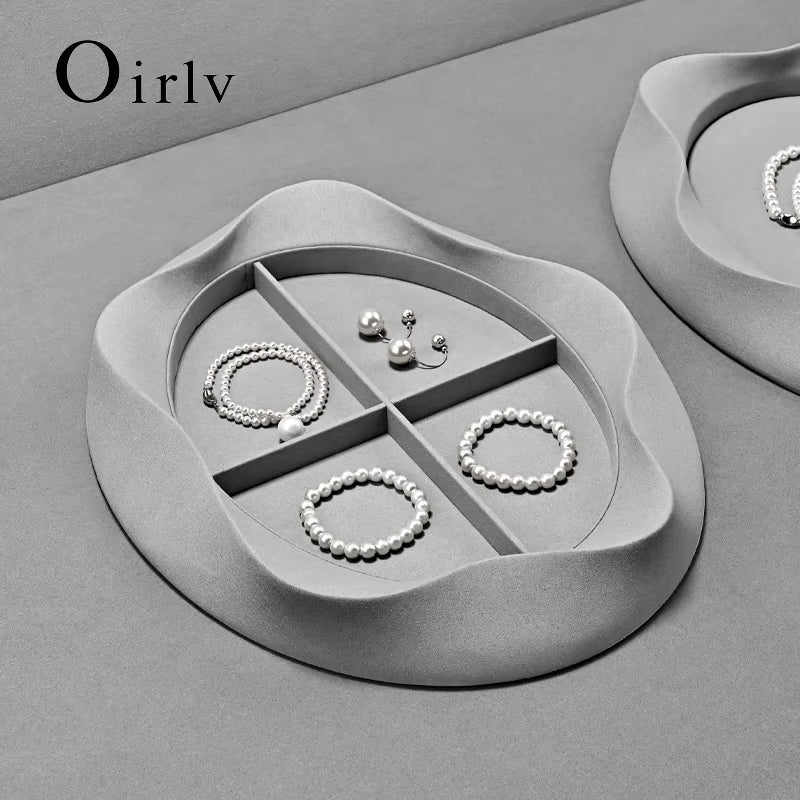 Gray Microfiber Jewelry Display Tray