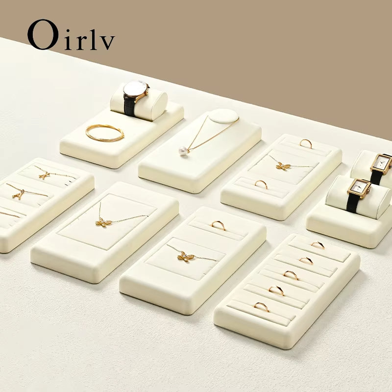 Beige Microfiber Jewelry Tray