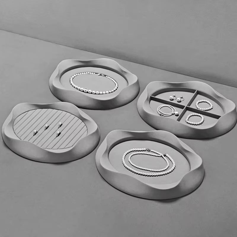 Gray Microfiber Jewelry Display Tray