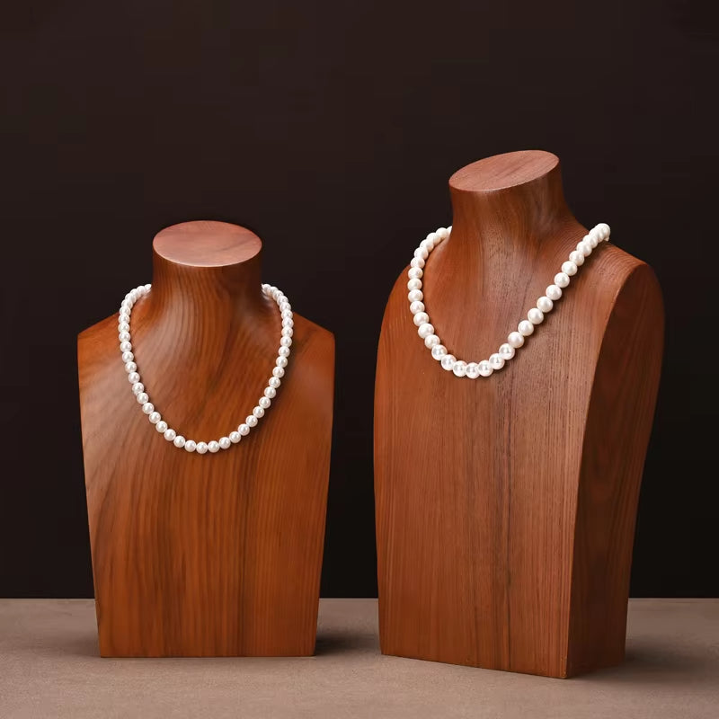 Wooden Jewelry Display Bust