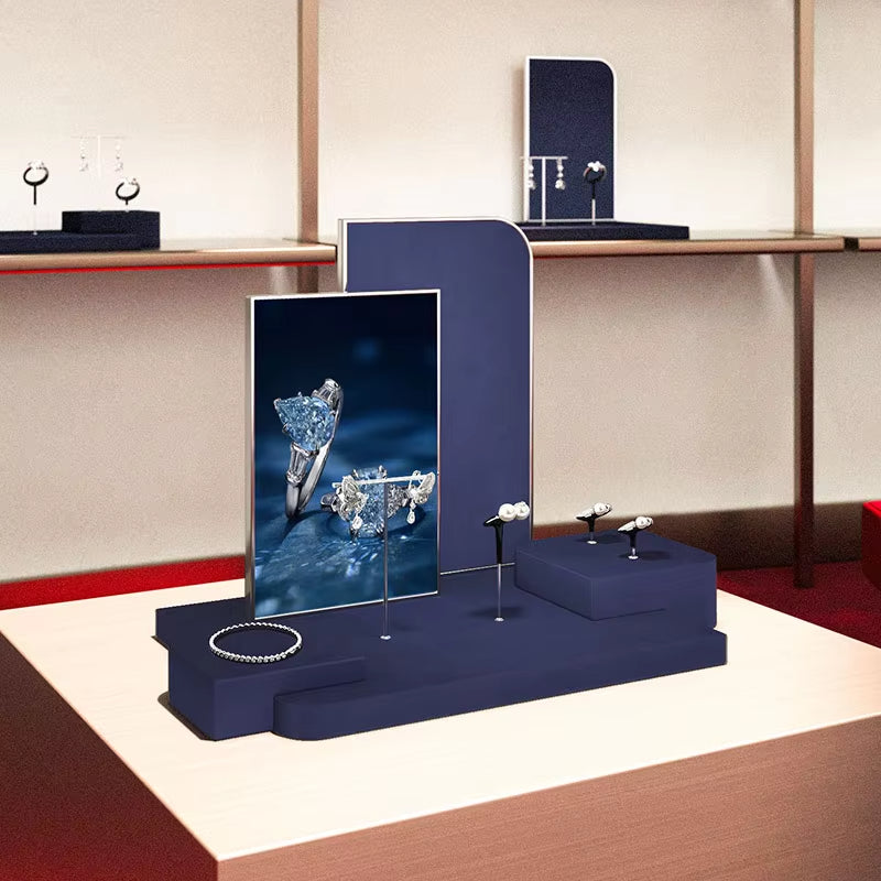 Blue Jewelry Display Stand