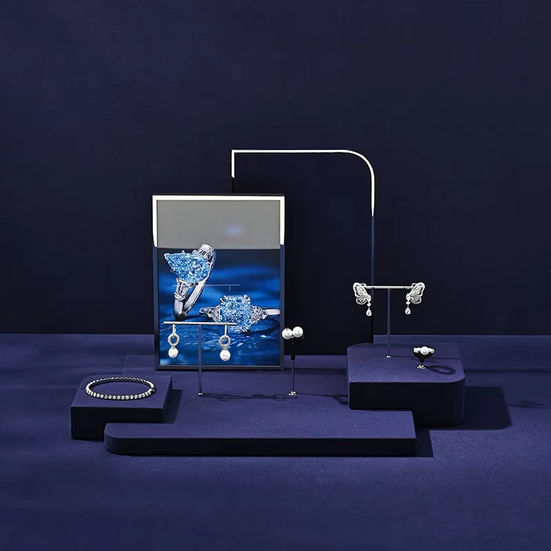 Blue Jewelry Display Stand
