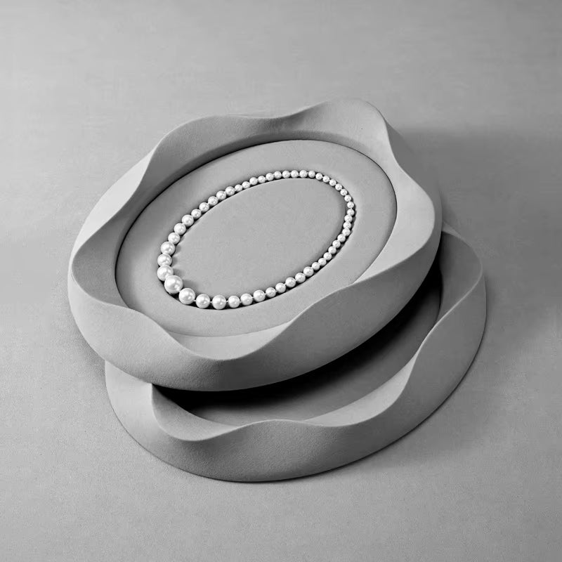 Gray Microfiber Jewelry Display Tray