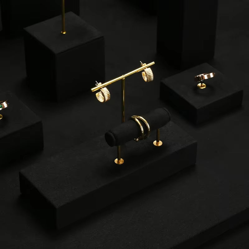 Black Microfiber Jewelry Display Set