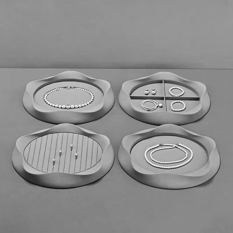 Gray Microfiber Jewelry Display Tray