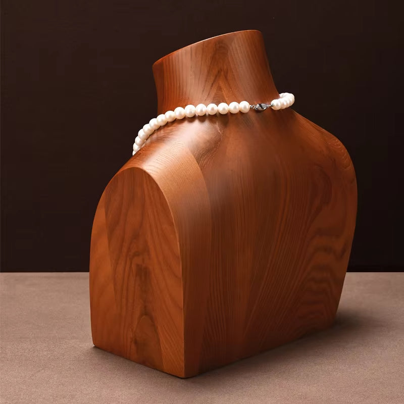 Wooden Jewelry Display Bust